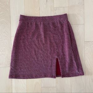 Cotton On Red Glitter Side Slit Skirt